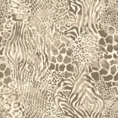 Gardinen Tiere Muster  Wild animal skins abstract patchwork wallpaper grunge vector seamless pattern for fabric shirt card cloth tablecloth pillow  © PrintingSociety