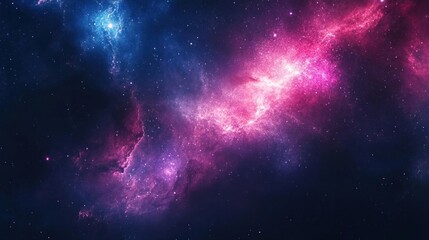 Obraz premium A cosmic background with a pink nebula and stars.