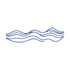 Blue wavy lines representing water or ocean waves