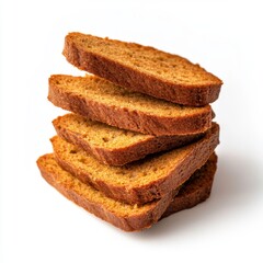 Savory Meat-Inspired Biscotti with Golden-Brown Crunchy Edges Isolated on White Background