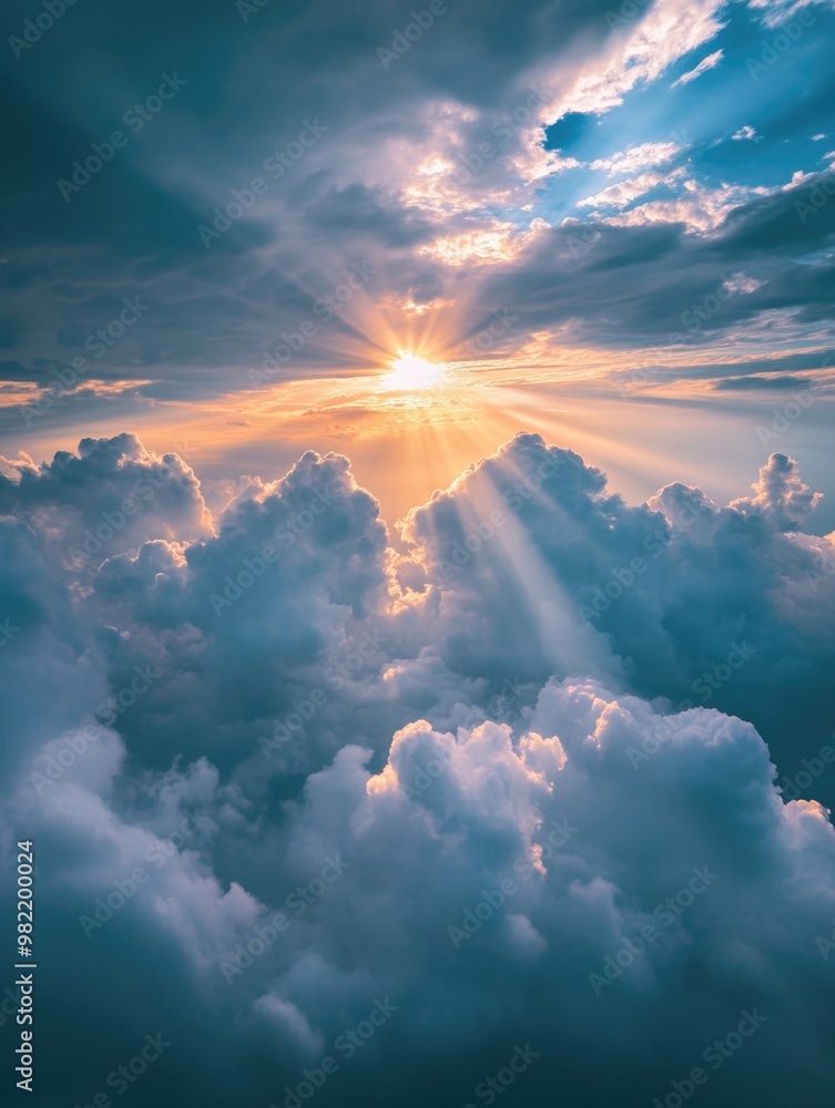 Canvas Prints Cloudy sky with sunlight