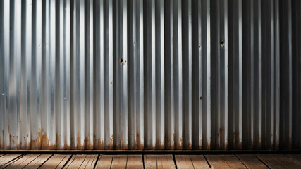Obraz premium Soft white light on corrugated metal surface background