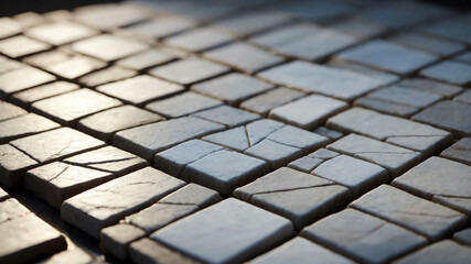 Soft white light on mosaic stone surface background