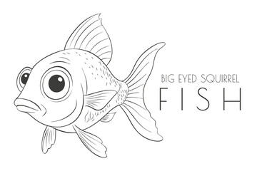Illustration of a Animal - Big Eyed Squirrel Fish, Actinopterygii