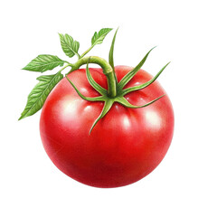 Simple watercolor tomato isolated on a white background. png