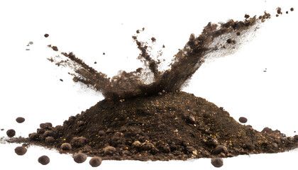 Pile of soil Splash. Generative AI.