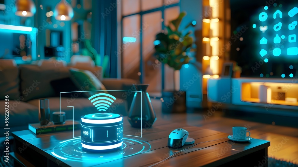 Poster ai powered smart home automation hub controlling digital home devices and settings