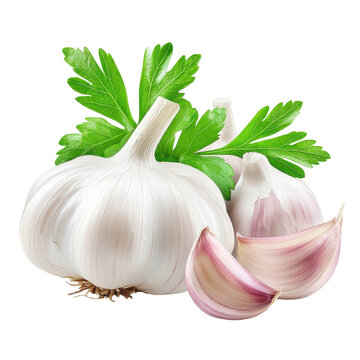 Fresh garlic isolated on a white background. PNG