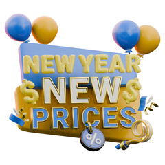 New Year Sale - New Price 3D Icon