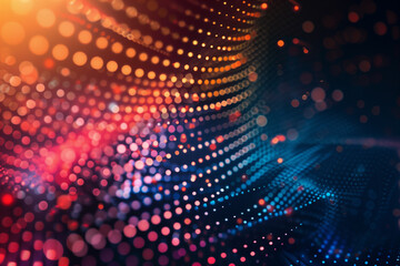 Fototapeta premium This mesmerizing abstract wallpaper features a dynamic particle gradient design, blending vibrant colors and fluid shapes. Perfect for adding a contemporary touch to any interior.