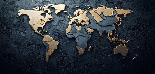 Climate impact zones on a global map, heat spots highlighting affected areas, 3D illustration