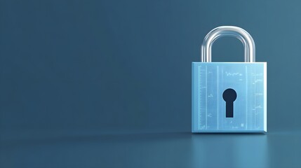 Blue Padlock Security Concept, Digital Data Protection