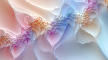 Fototapeta premium Abstract Fluid Fractal Patterns Created Using Soft Pastel Colors and Beautiful Aesthetics
