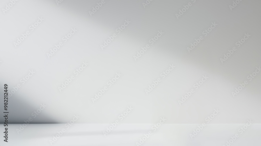 Poster minimalist light gradient on a white wall background with soft shadows and smooth texture. perfect f