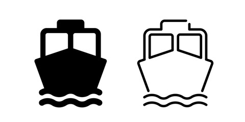 Ship icon. Cruise icon set.