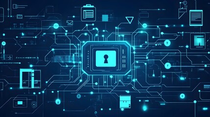 Cyber Security Network  - Digital  Keyhole  Background