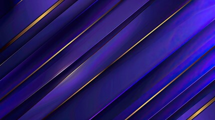 Obraz premium Deep blue to dark purple gradient wallpaper with bold intersecting gold stripes creating luxury