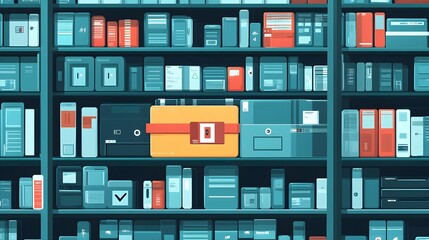 Data Storage Security: Locked Folder on Shelf