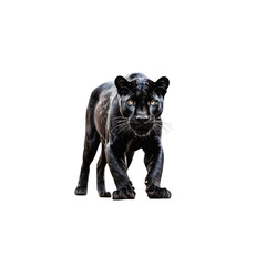 Fototapeta premium black panther ,isolated on white background , transparent png image