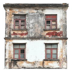 PNG Aged building with worn windows downtown