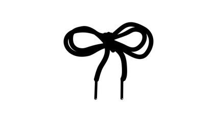 Shoe Lace emblem , black isolated silhouette
