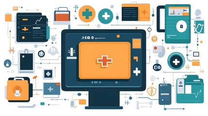 Digital Healthcare Network, Medical Technology Concept
