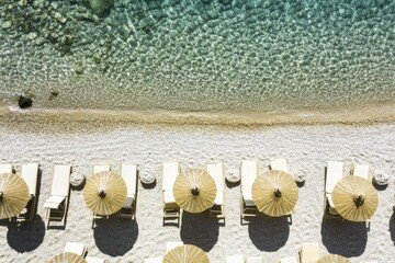 Aerial view of the south-east coast of Mauritius island and Ilot Aigrettes from Pointe d'Esny beach. Beautiful simple AI generated image