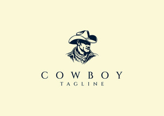 Vector illustration of Cowboy Logo Design