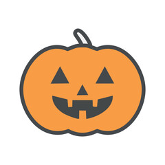 Halloween scary pumpkin with smile. The Main symbol of the Happy Halloween 