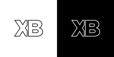 Obraz premium Letter X and B, XB logo design template. Minimal monogram initial based logotype.