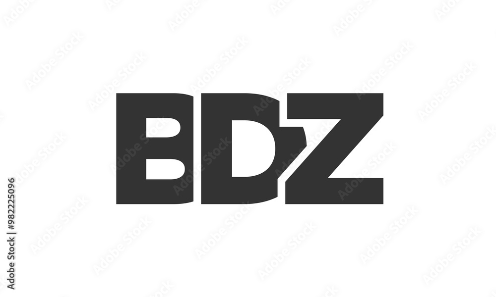 Poster BDZ logo design template with strong and modern bold text. Initial based vector logotype featuring simple and minimal typography. Trendy company identity.