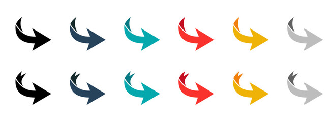 Arrows set vector illustration. Colorful arrow symbols. vector icon. Arrows set icon. Arrow icon. Arrows vector collection. Vector illustration