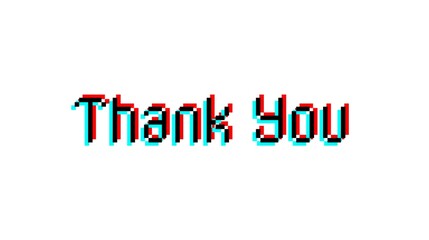 Thank you modern art lettering typography on white background. Thank you text in blue color
