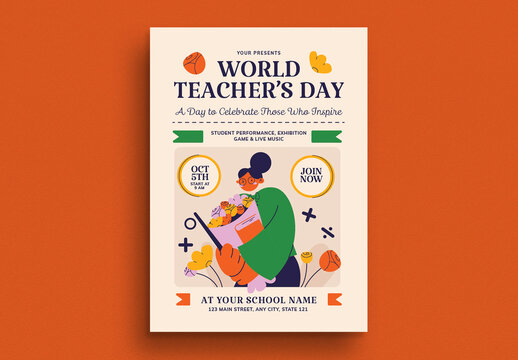 Modern World Teacher Day Event Flyer