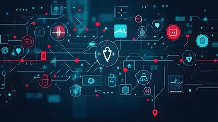 Obraz premium Futuristic Technology Abstract Background - Digital Network