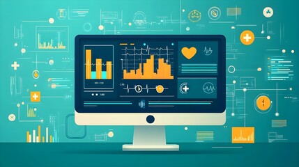 Healthcare Data Analysis Computer Screen