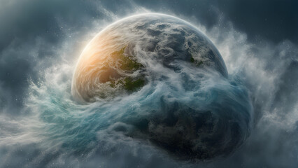 Global cyclone Disaster Doomsday Concept