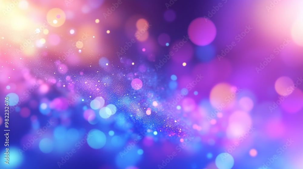 Poster vibrant abstract background with colorful bokeh lights creating a magical atmosphere at night in a b