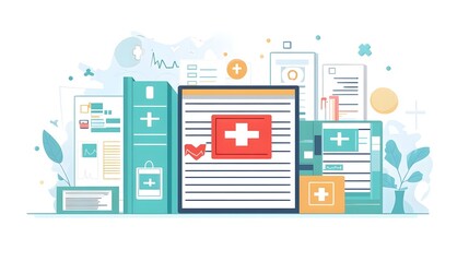 Fototapeta premium Medical Data Analysis & Healthcare Documents Illustration