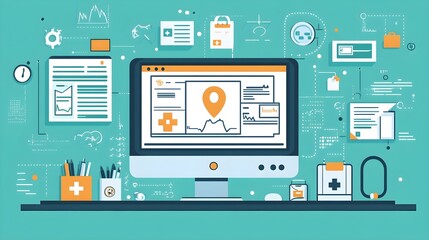 Medical Data Analysis & Healthcare Tech Illustration