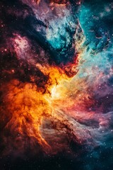 Vibrant Swirling Cosmic Storm with Immense Energy and Detailed Gas Clouds, iphone wallpaper, smartphone wallpaper