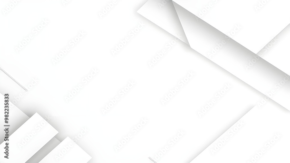 Poster abstract geometric white paper background with shadows and layers