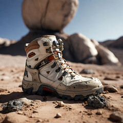 Astronaut shoes on Mars