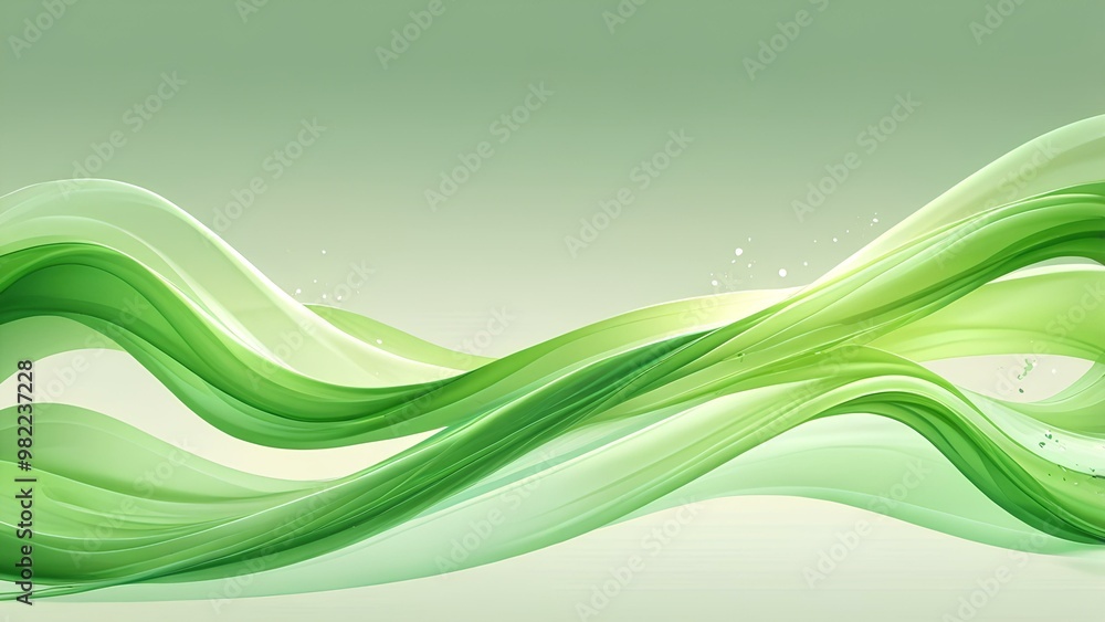 Poster abstract green wave background