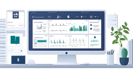Modern Medical Dashboard with EKG & Data Analysis