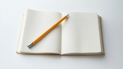 Broken Pencil on Blank Notebook