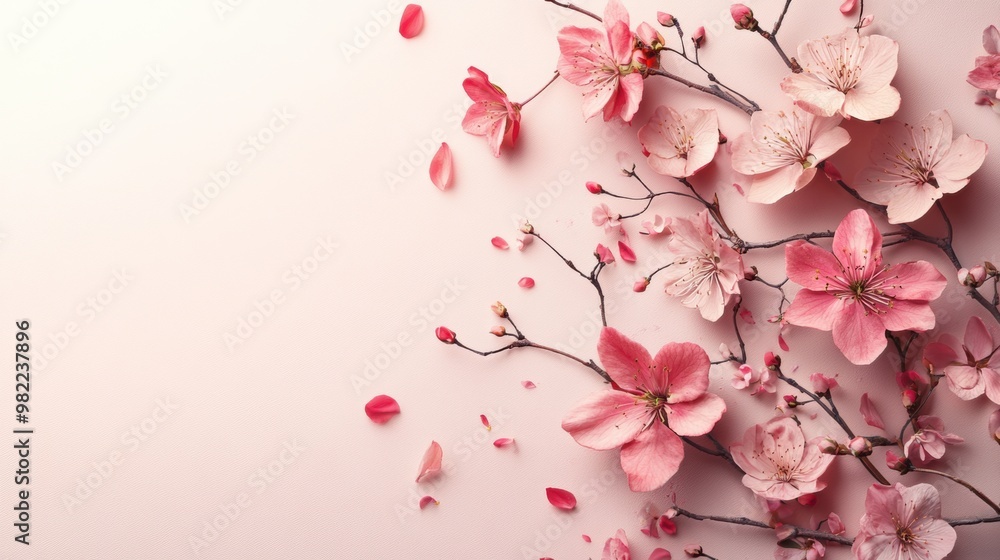 Poster clean minimalist surface with intricate floral designs serves as a fresh backdrop for featuring prod