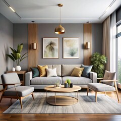 stunning minimalist living room with a beautiful interior design.