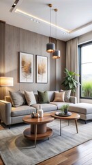 stunning minimalist living room with a beautiful interior design.