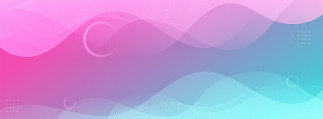 Obraz premium blue and pink banner background,colorful,wavy effect style,abstract frame,memphis,eps 10